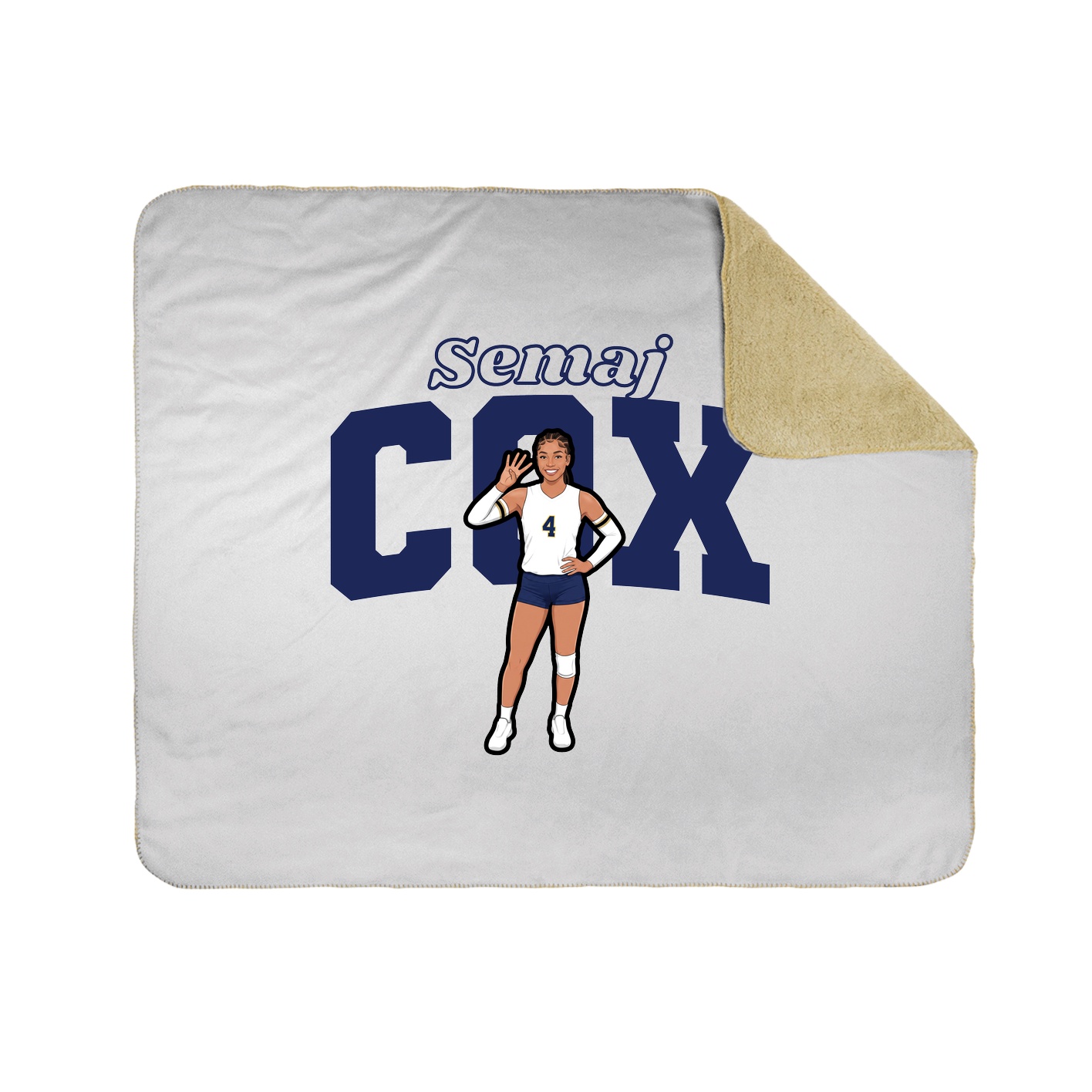 Throw Blanket — Name Arch in White