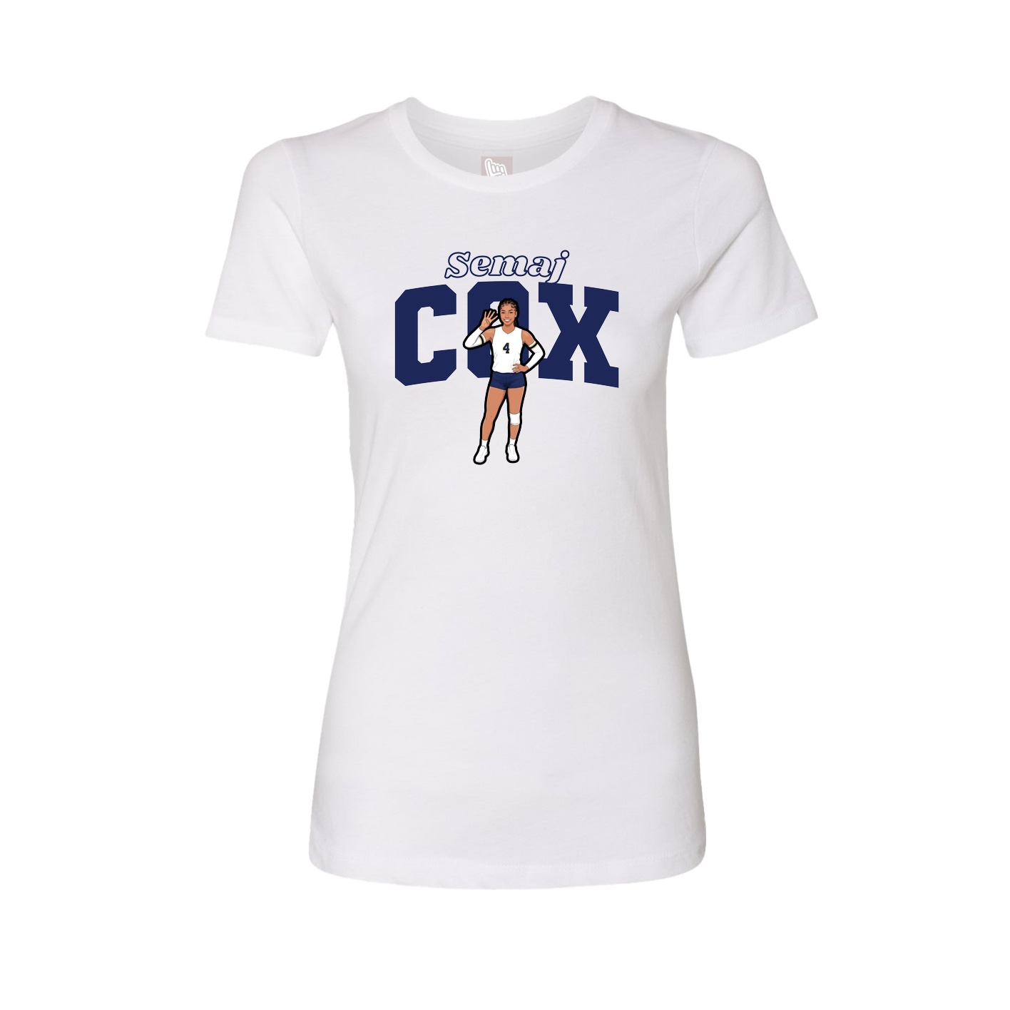 Fitted Women's Tee — Name Arch in White