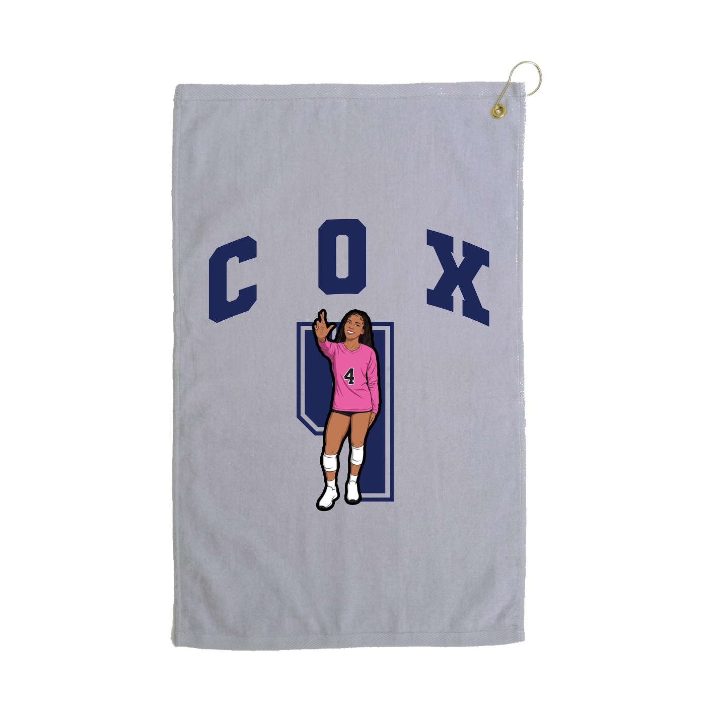 Golf Towel — Number in Grey