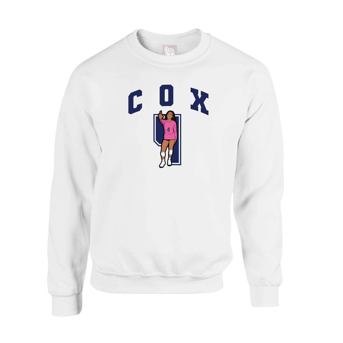 Fleece Crew — Number in White