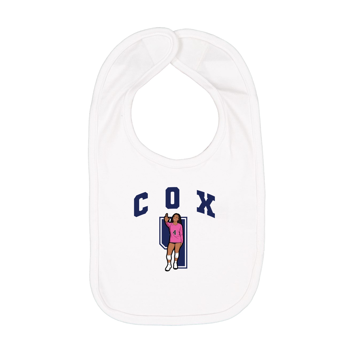 Infant Bib — Number in White