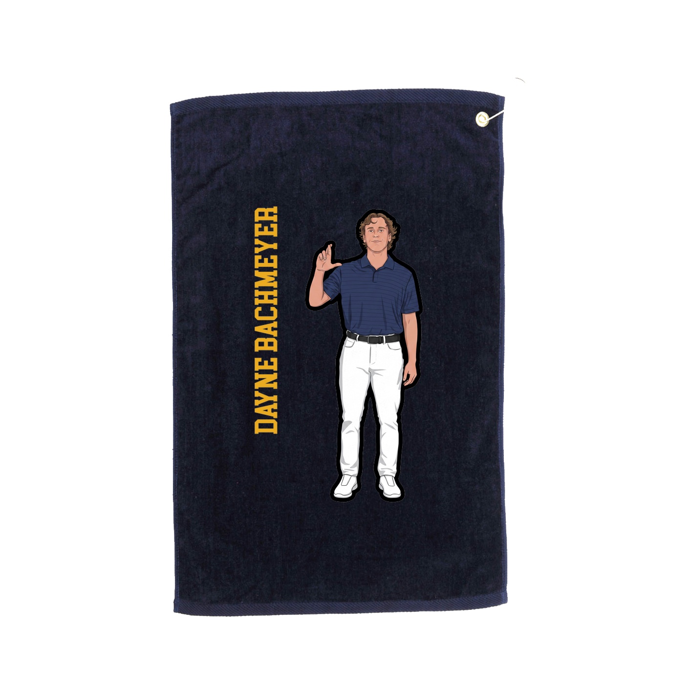 Golf Towel — Name Vertical in Navy