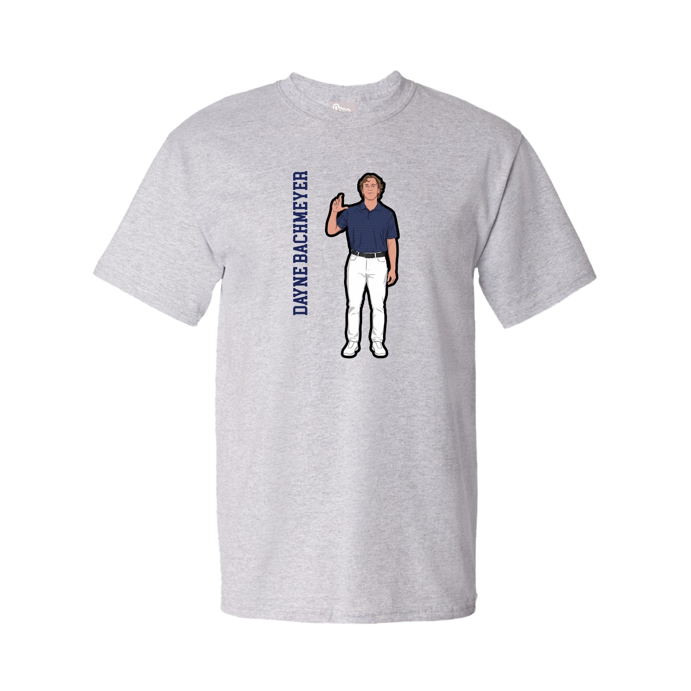 Tee — Name Vertical in Grey