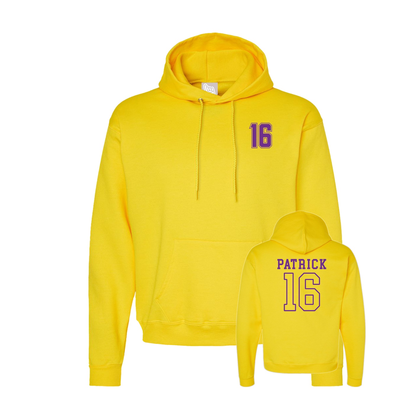 Hoodie — Chest Back in Yellow