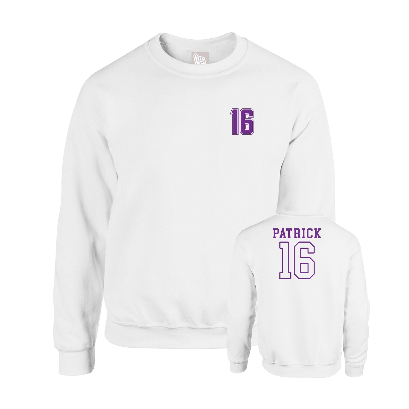 Fleece Crew — Chest Back in White