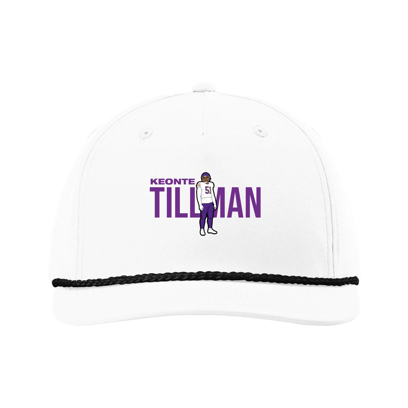 Five-Panel Classic Rope Cap — Player Name in White