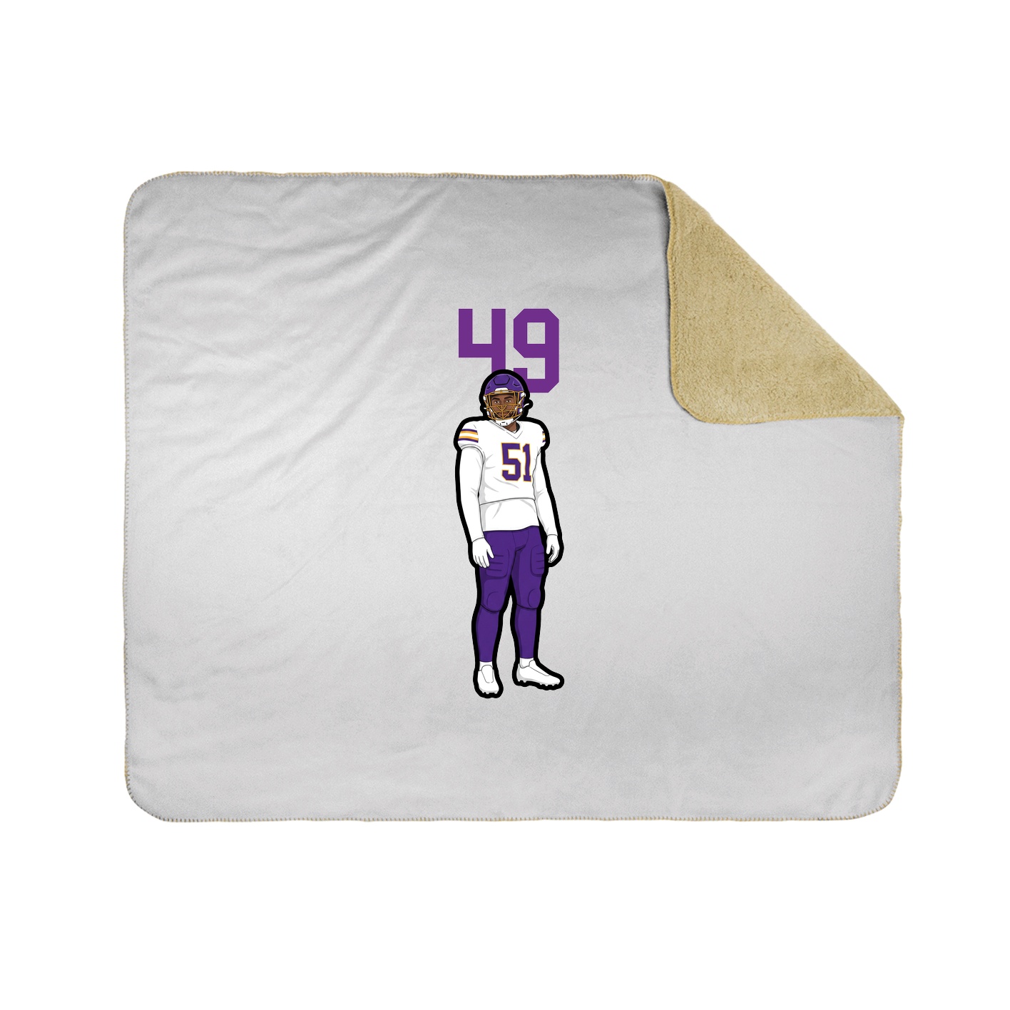 Throw Blanket — Number Top in White