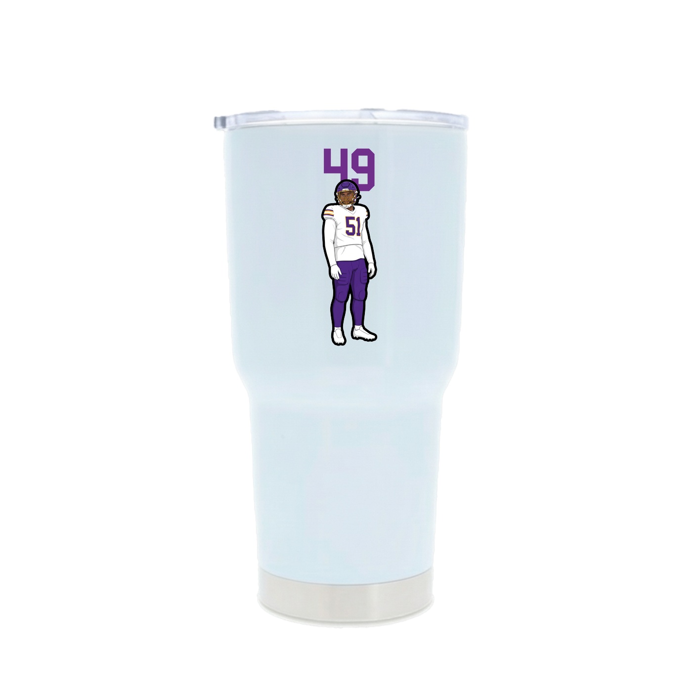 30oz Stainless Steel Tumbler — Number Top in White
