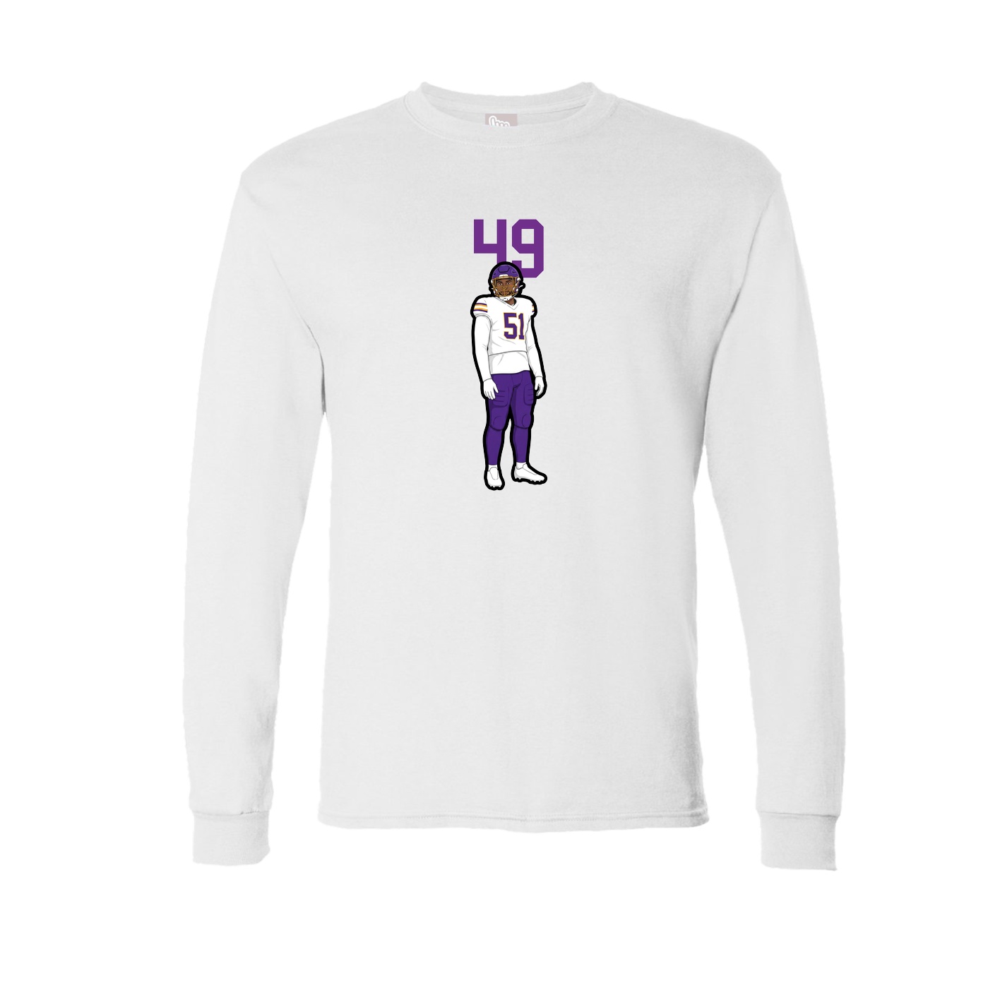 Long Sleeve Tee — Number Top in White