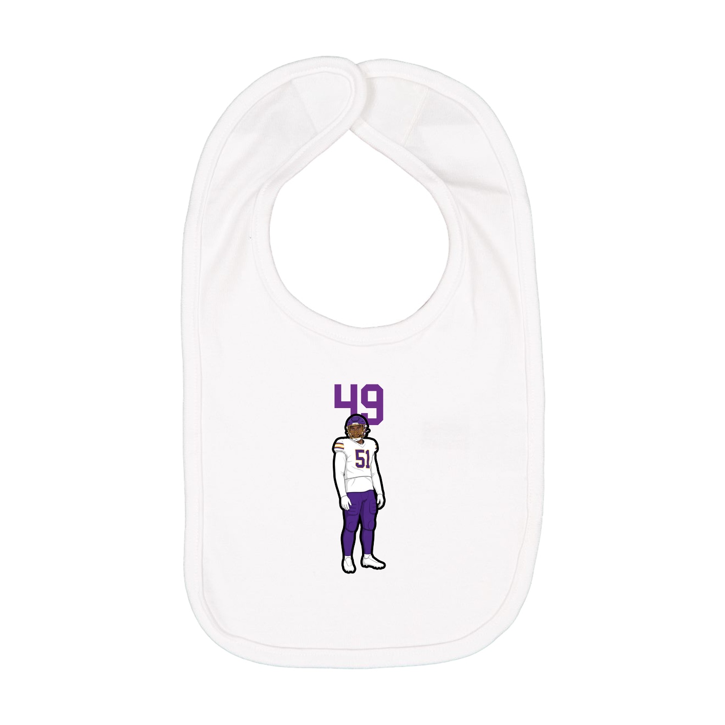Infant Bib — Number Top in White