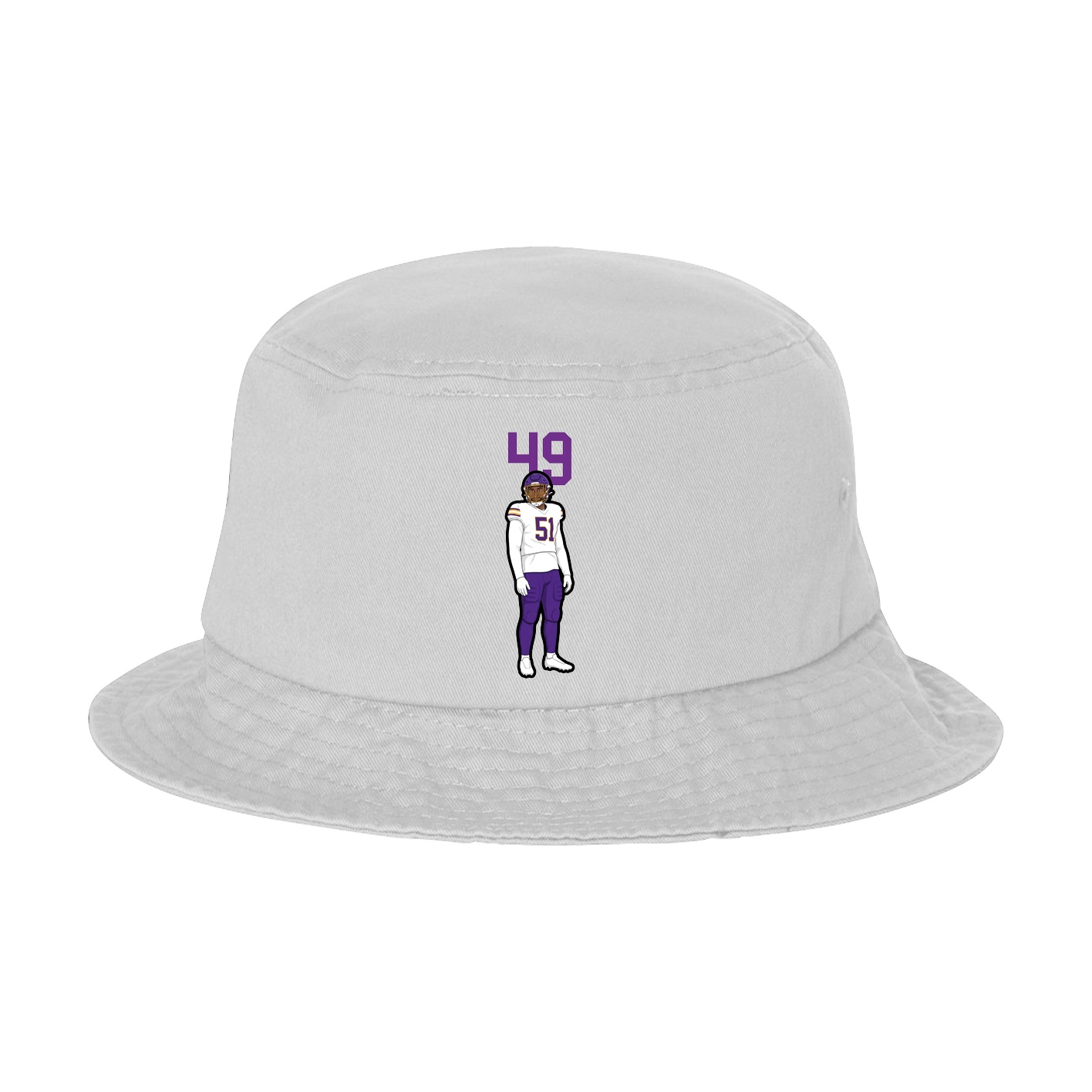 Bucket Cap — Number Top in White