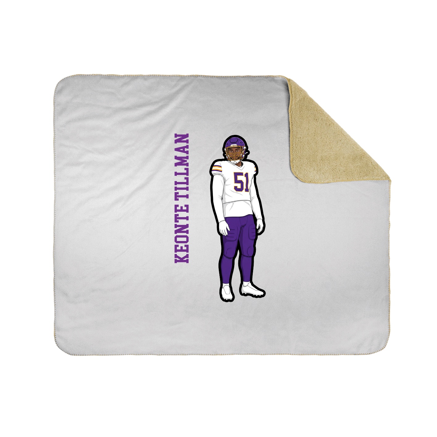 Throw Blanket — Name Vertical in White