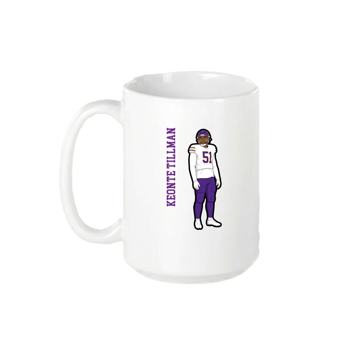 15oz Coffee Mug — Name Vertical in White