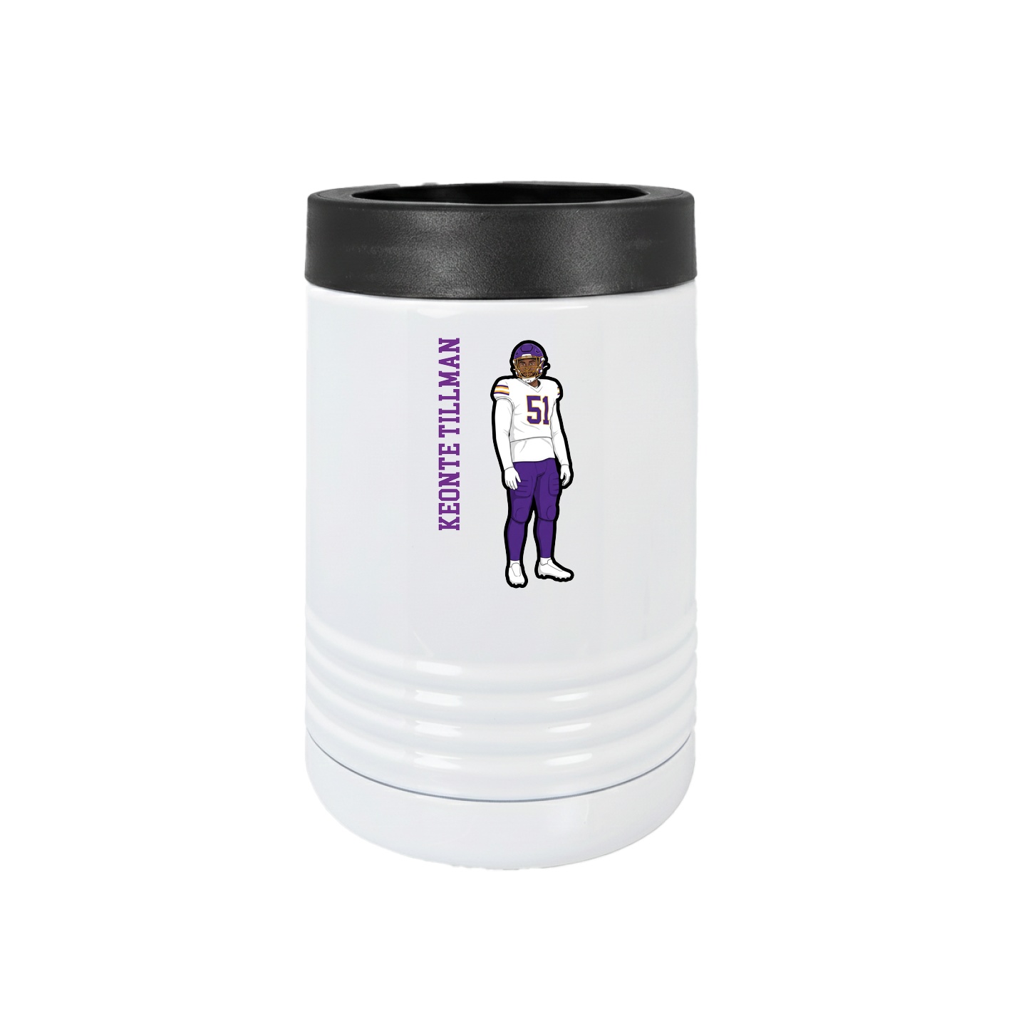 Beverage Holder — Name Vertical in White