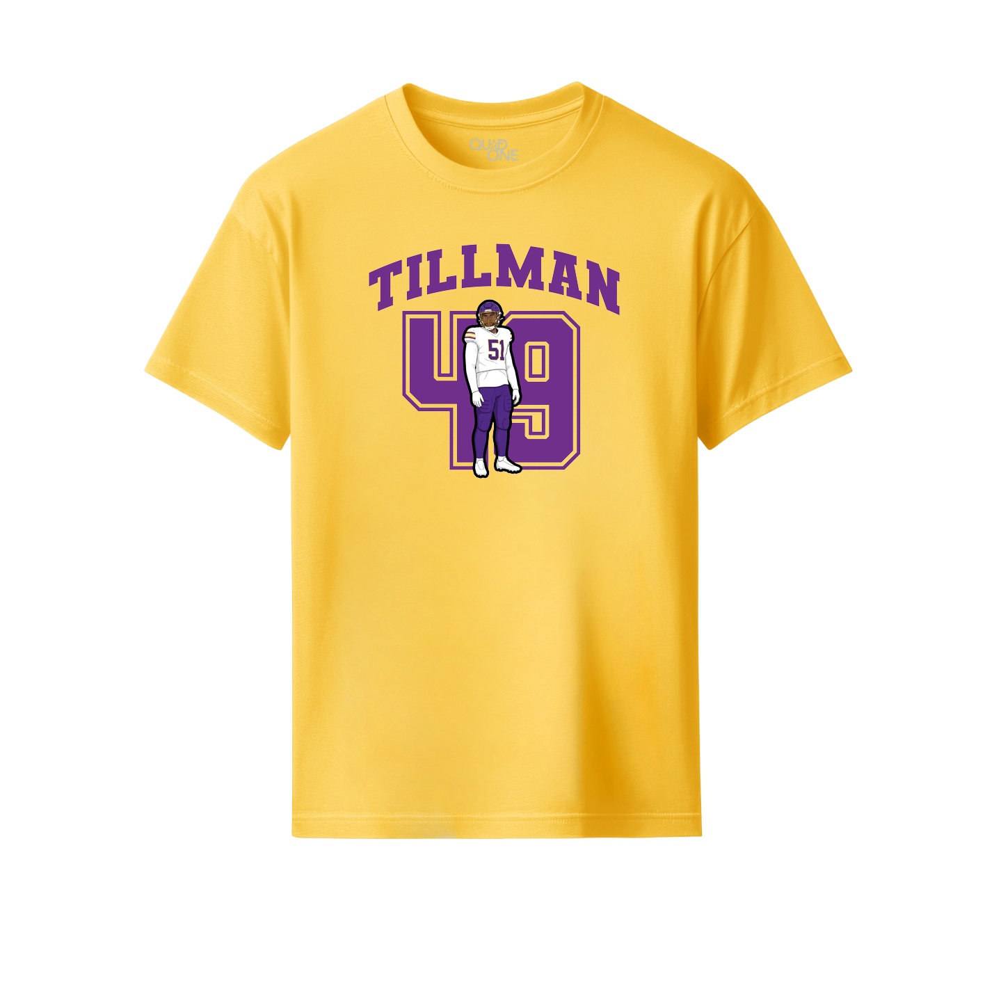 Youth Tee — Number in Yellow