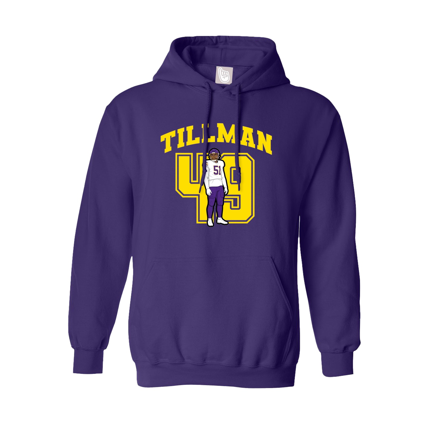 Youth Hoodie — Number in Purple