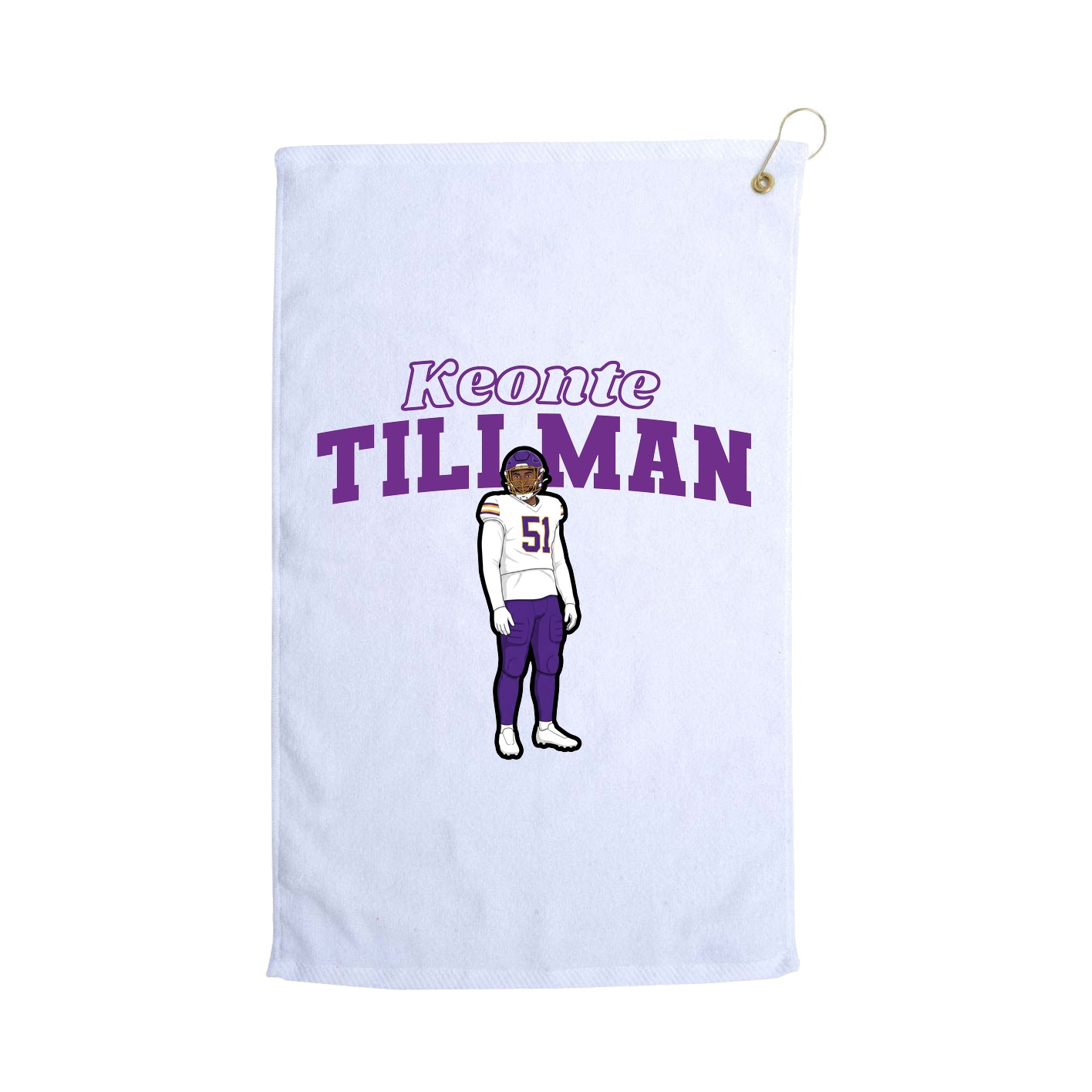 Golf Towel — Name Arch in White
