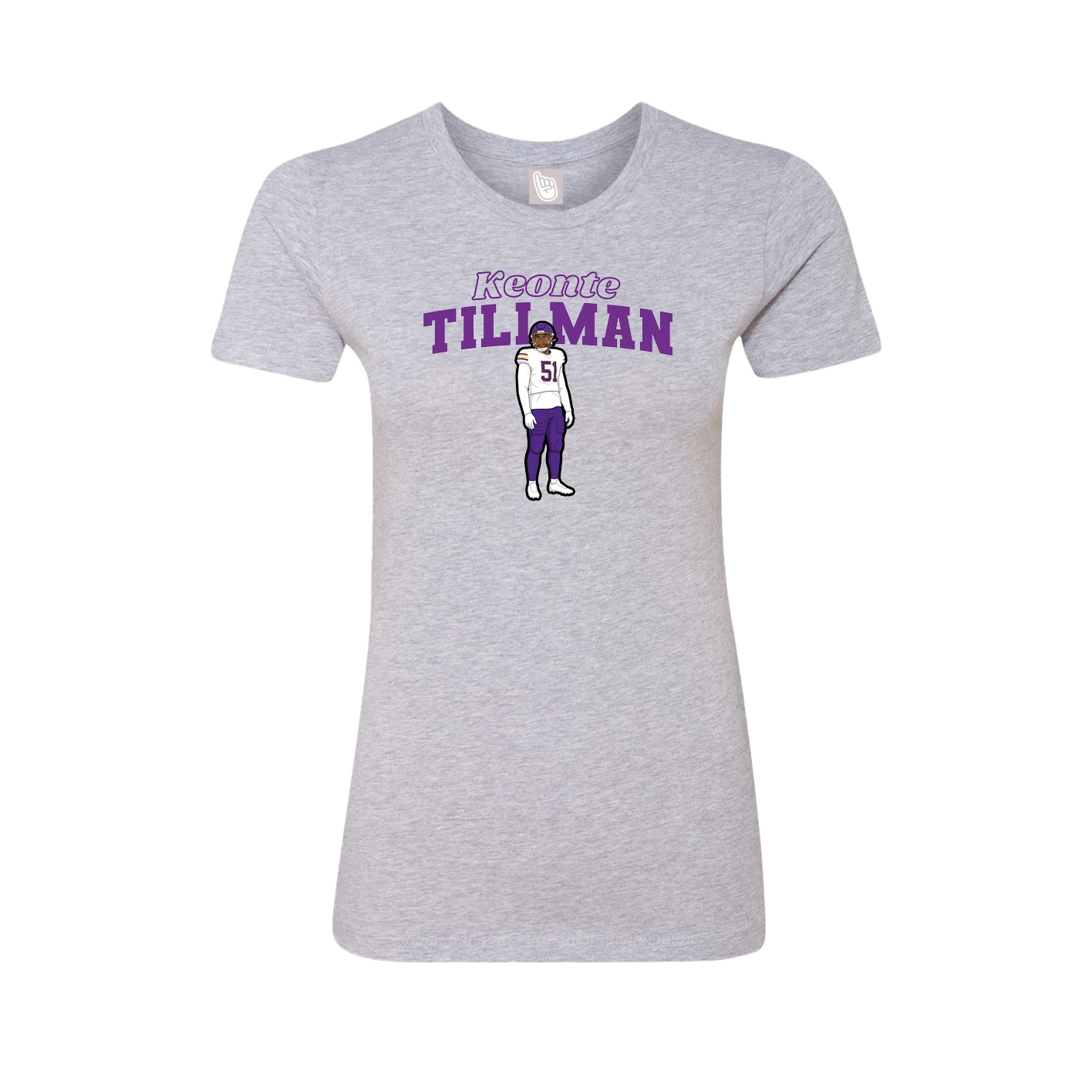 Fitted Women's Tee — Name Arch in Grey