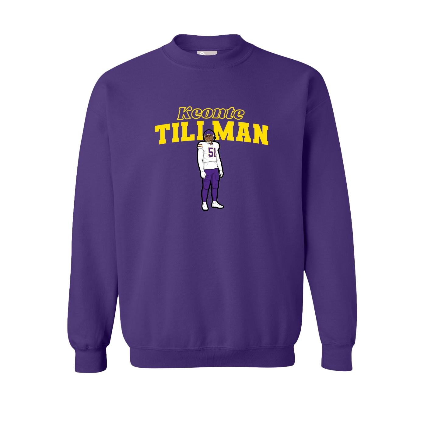 Fleece Crew — Name Arch in Purple