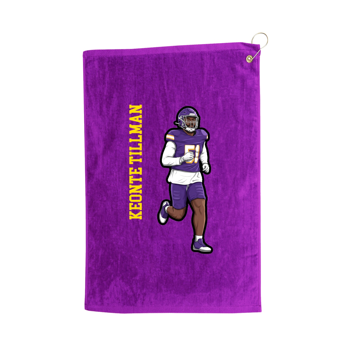 Golf Towel — Name Vertical in Purple