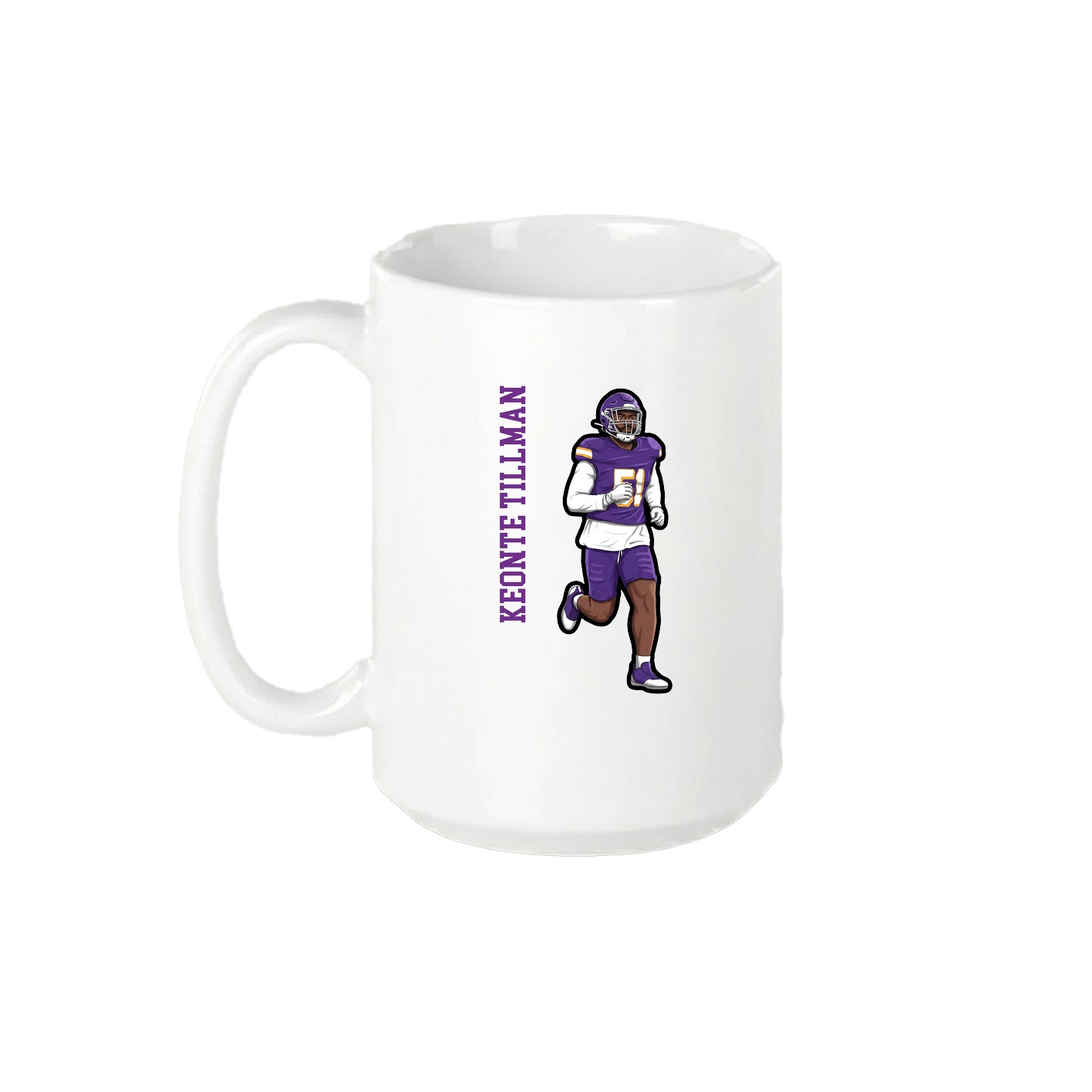 15oz Coffee Mug — Name Vertical in White
