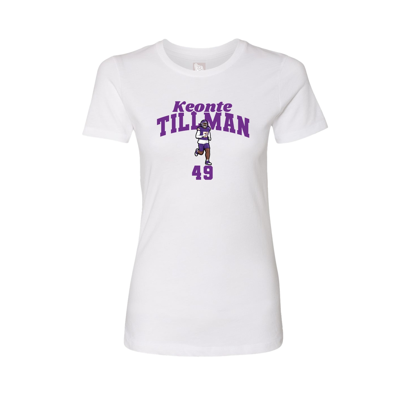 Fitted Women's Tee — Signature Arch in White