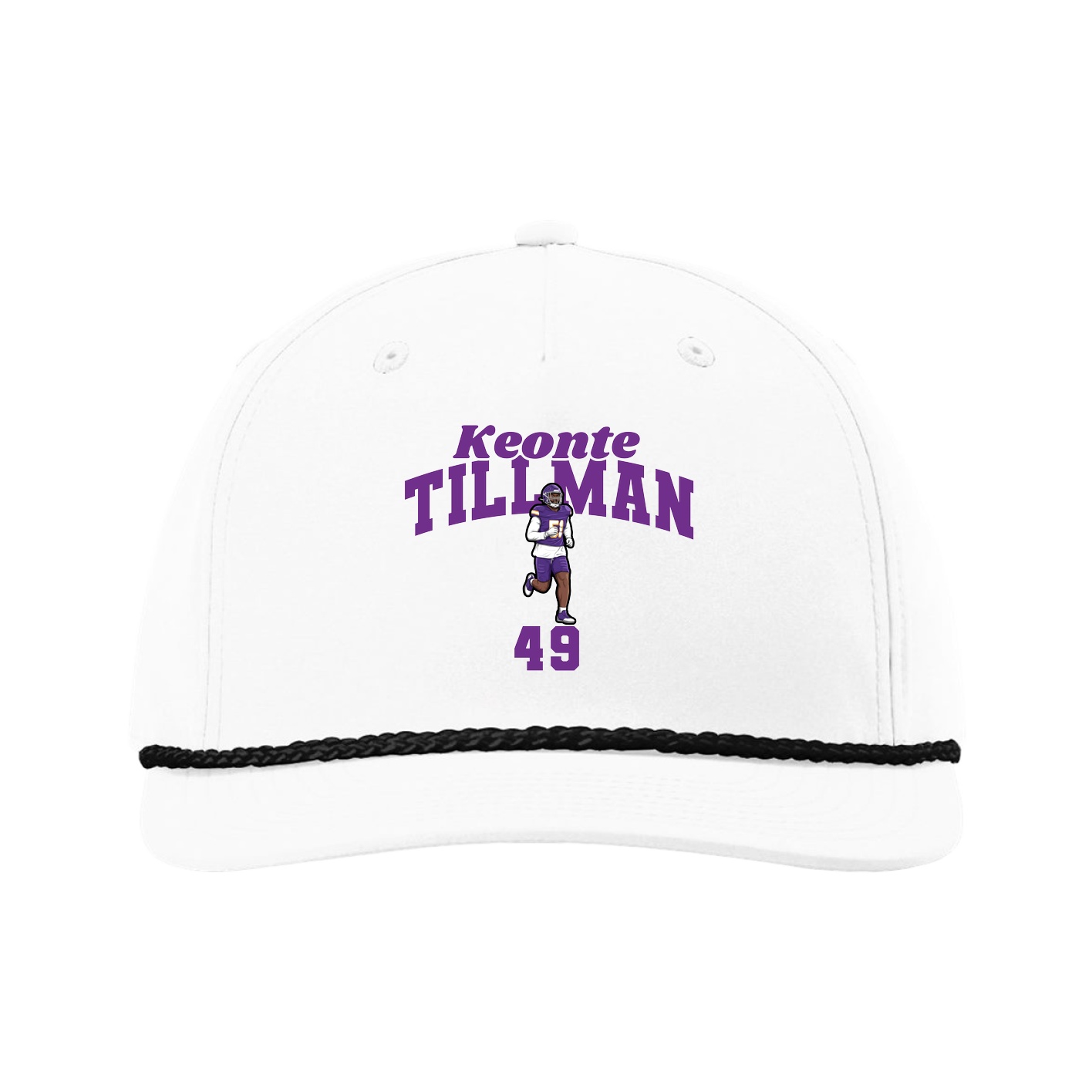 Five-Panel Classic Rope Cap — Signature Arch in White