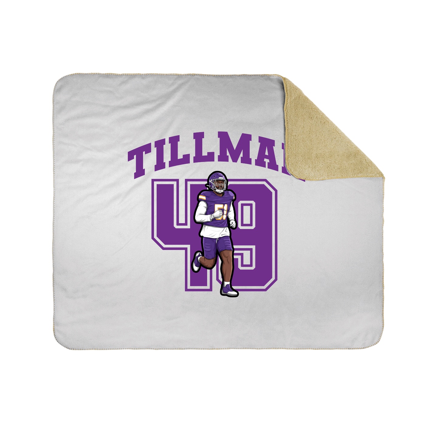 Throw Blanket — Number in White