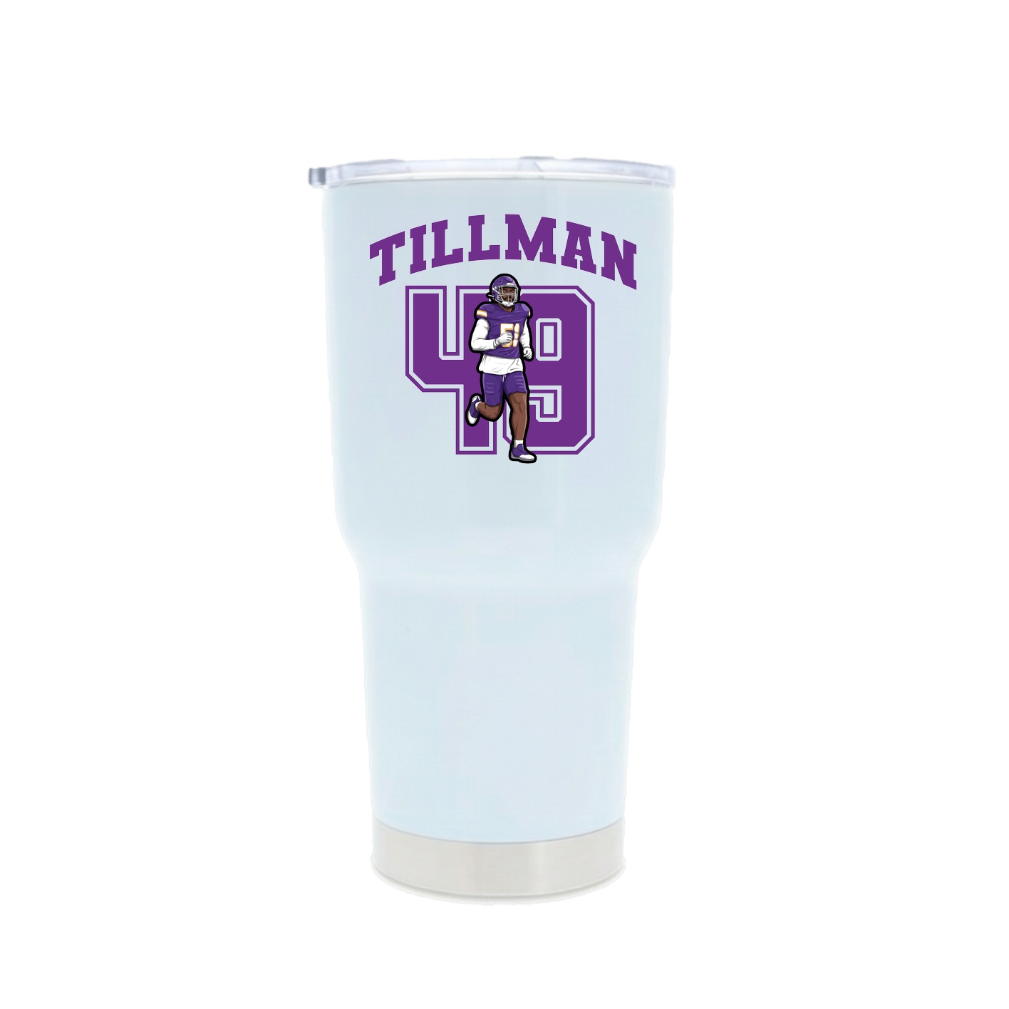 30oz Stainless Steel Tumbler — Number in White