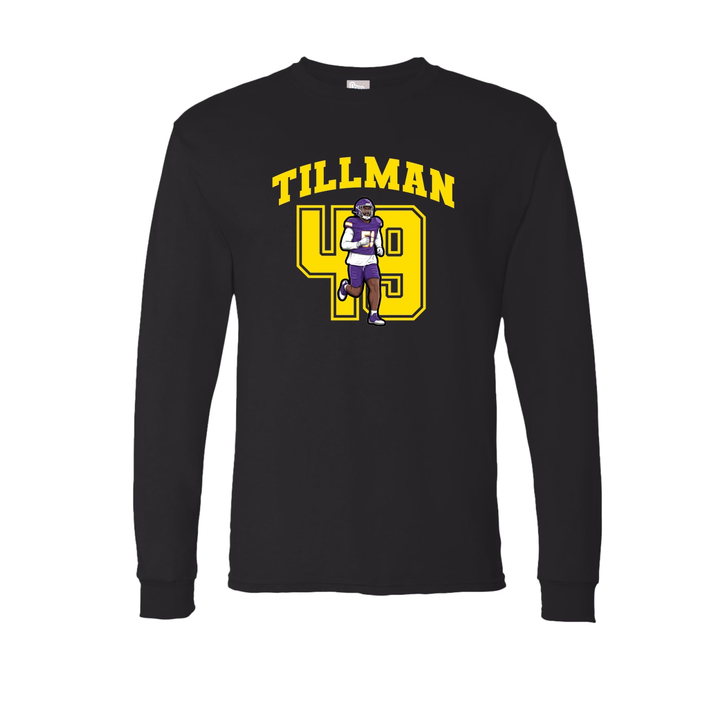 Long Sleeve Tee — Number in Black
