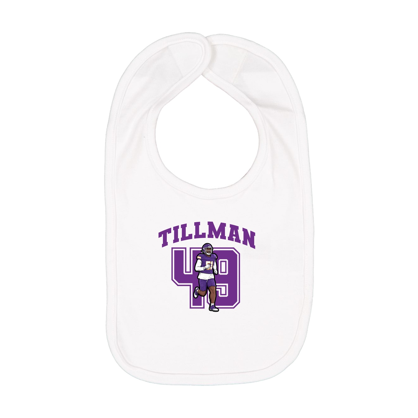 Infant Bib — Number in White