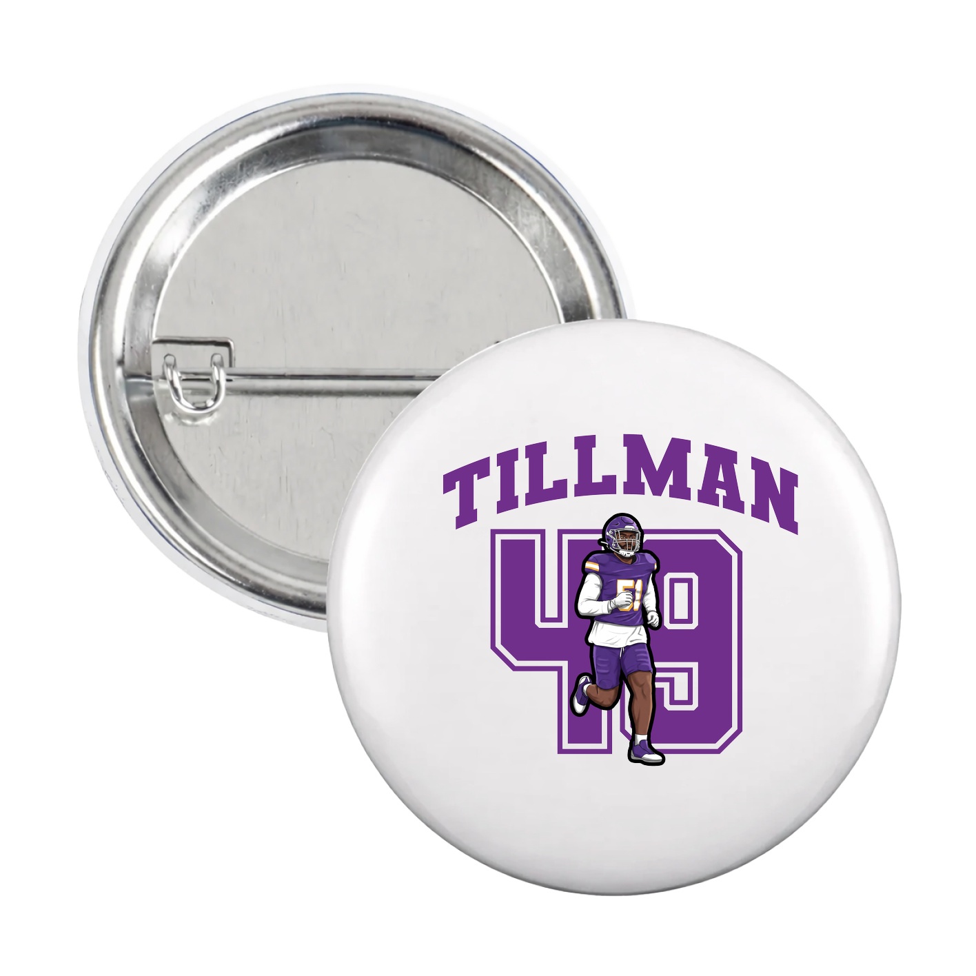Game Day Button — Number in White