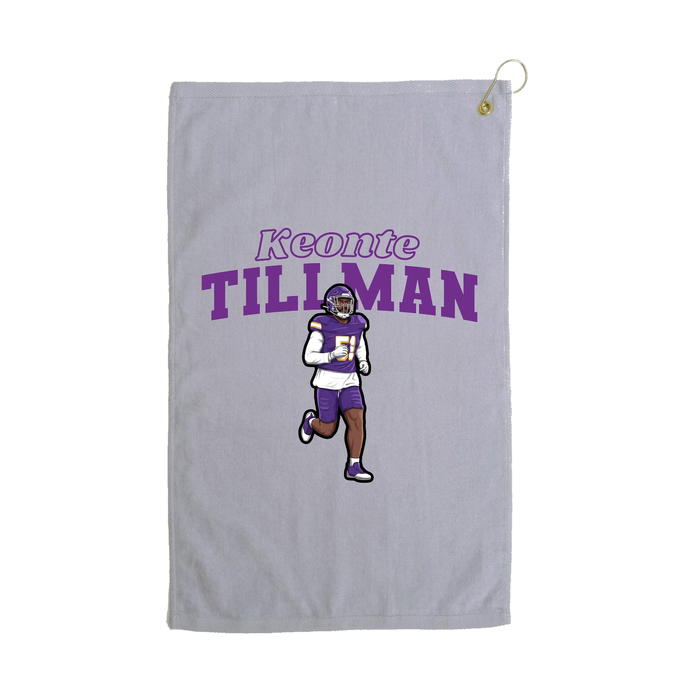 Golf Towel — Name Arch in Grey