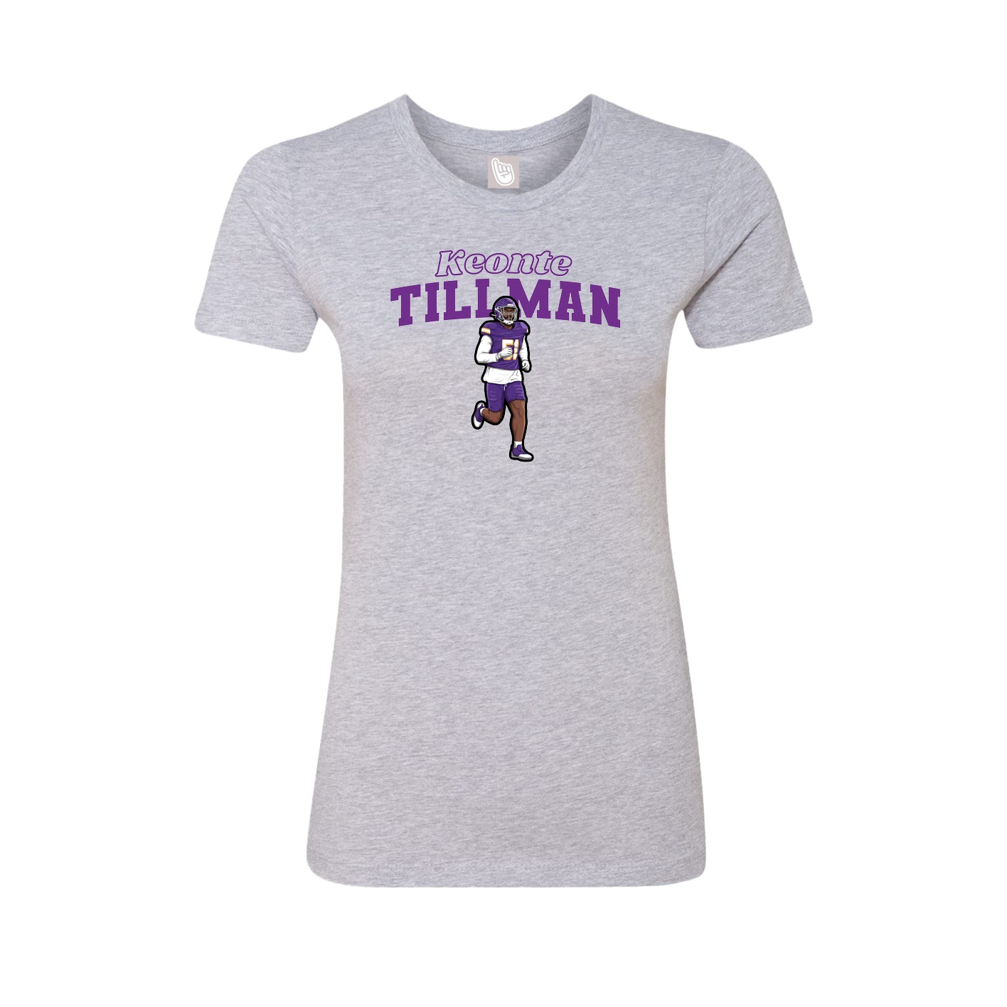 Fitted Women's Tee — Name Arch in Grey