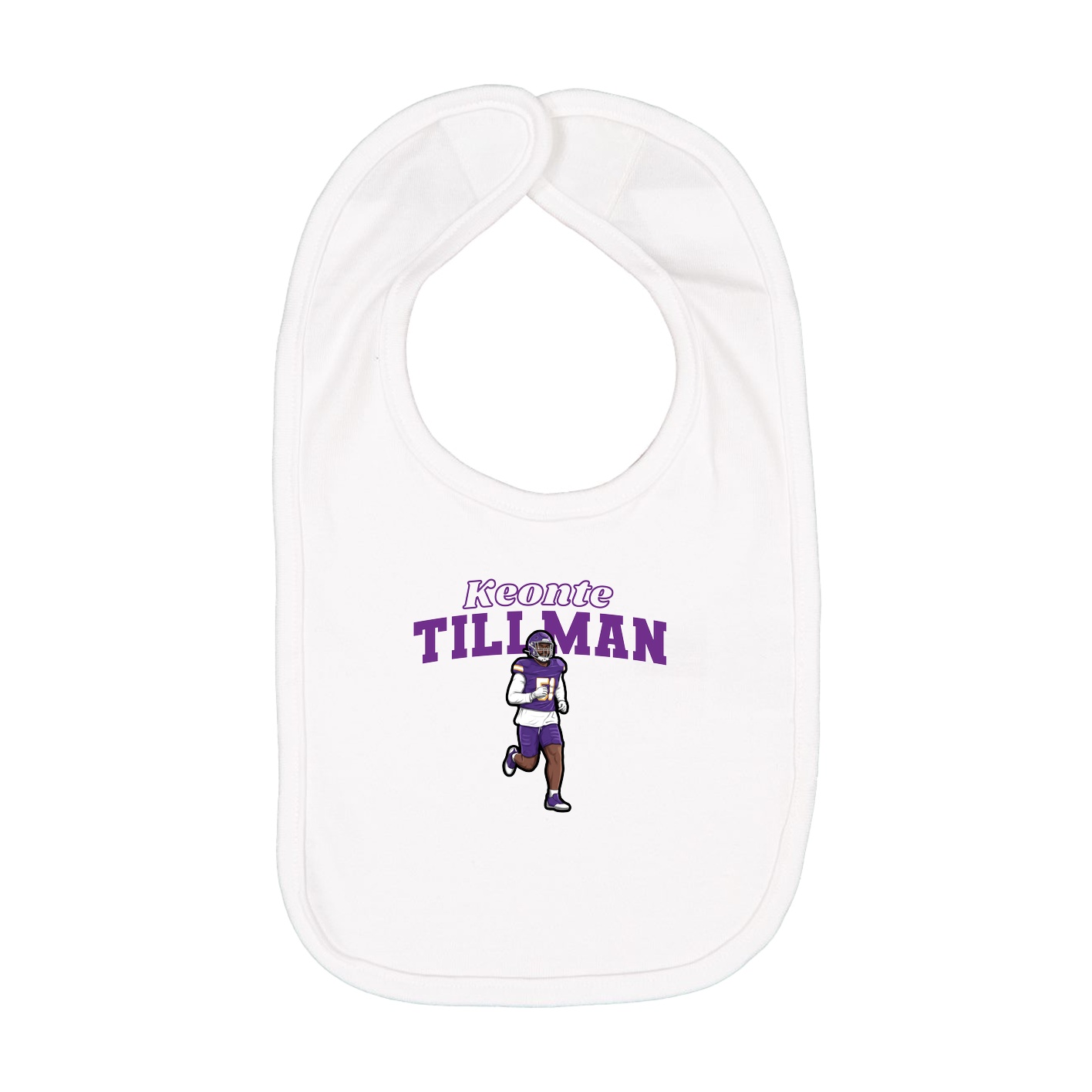 Infant Bib — Name Arch in White