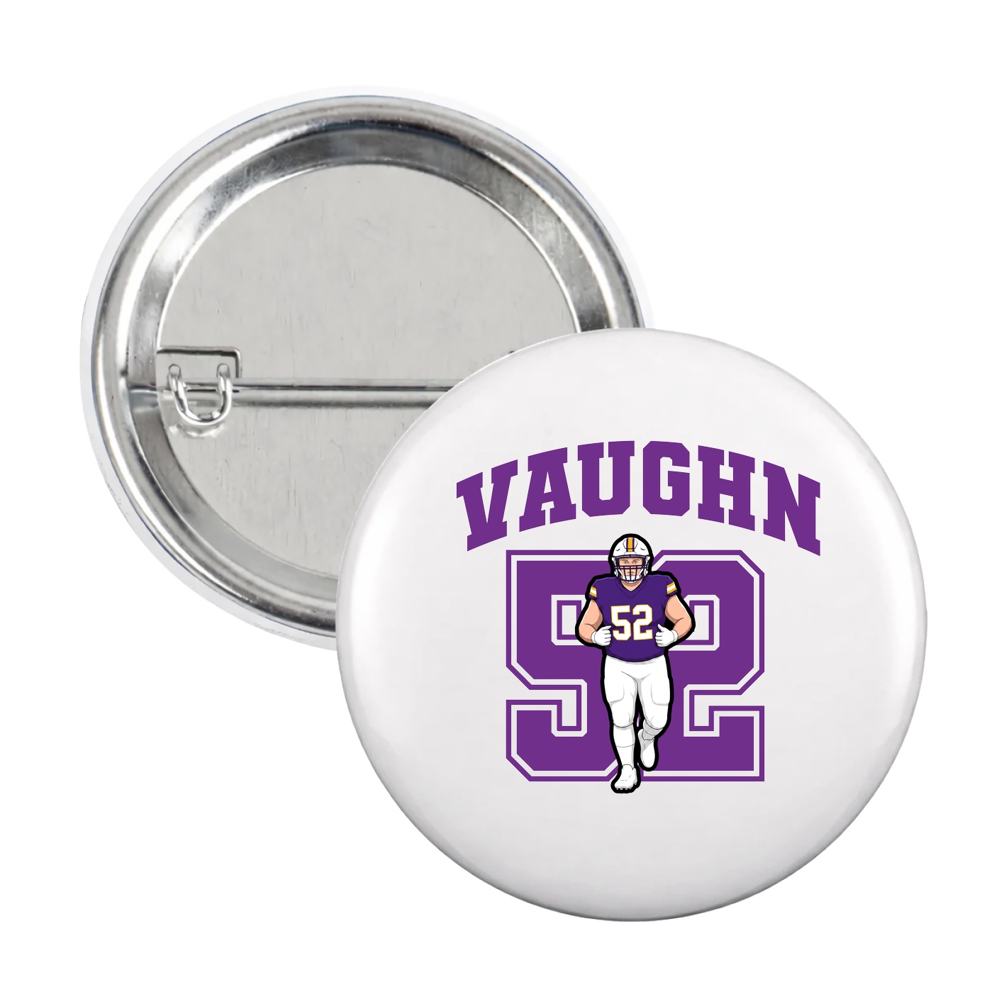 Game Day Button — Number in White