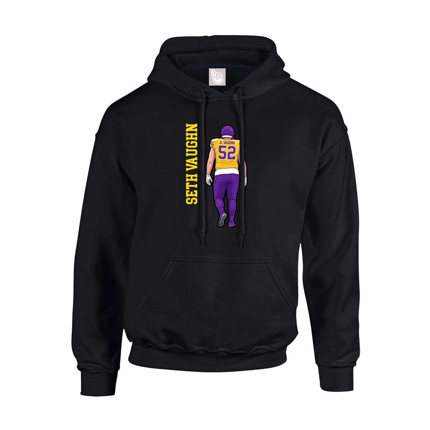 Youth Hoodie — Name Vertical in Black