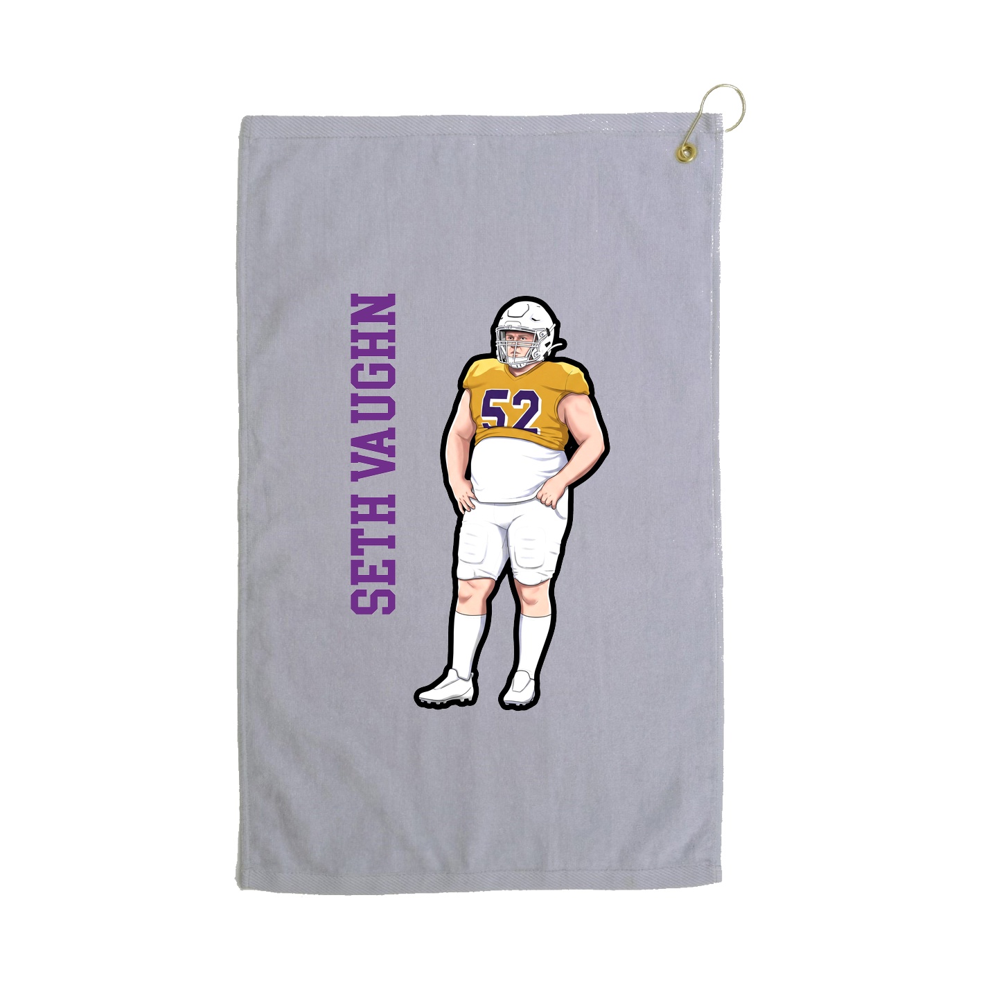 Golf Towel — Name Vertical in Grey