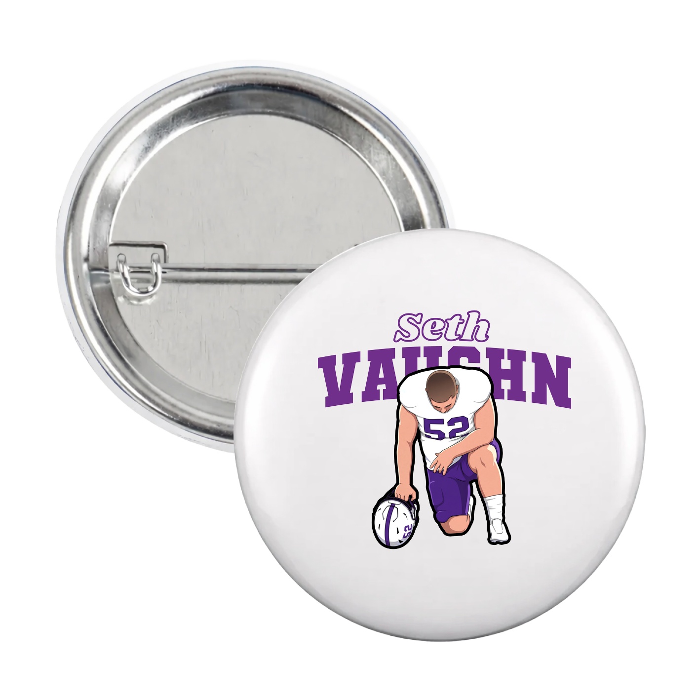 Game Day Button — Name Arch in White