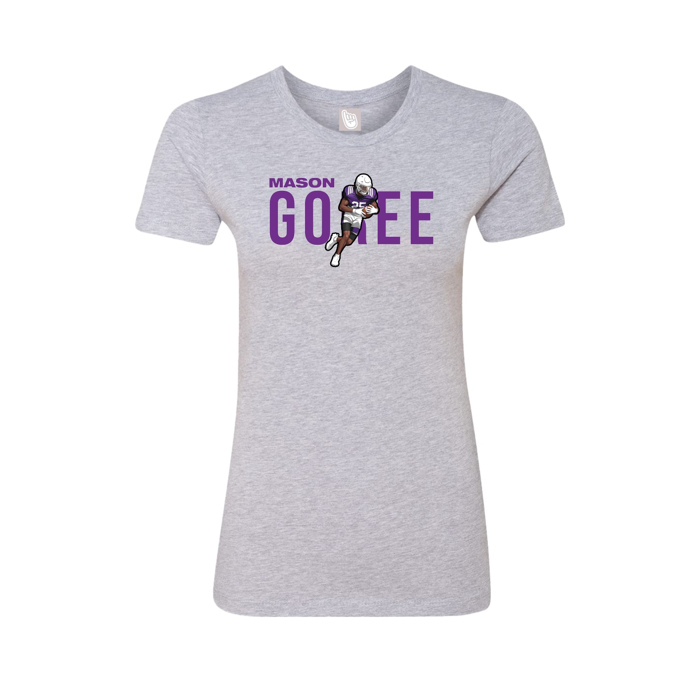 Fitted Women's Tee — Player Name in Grey