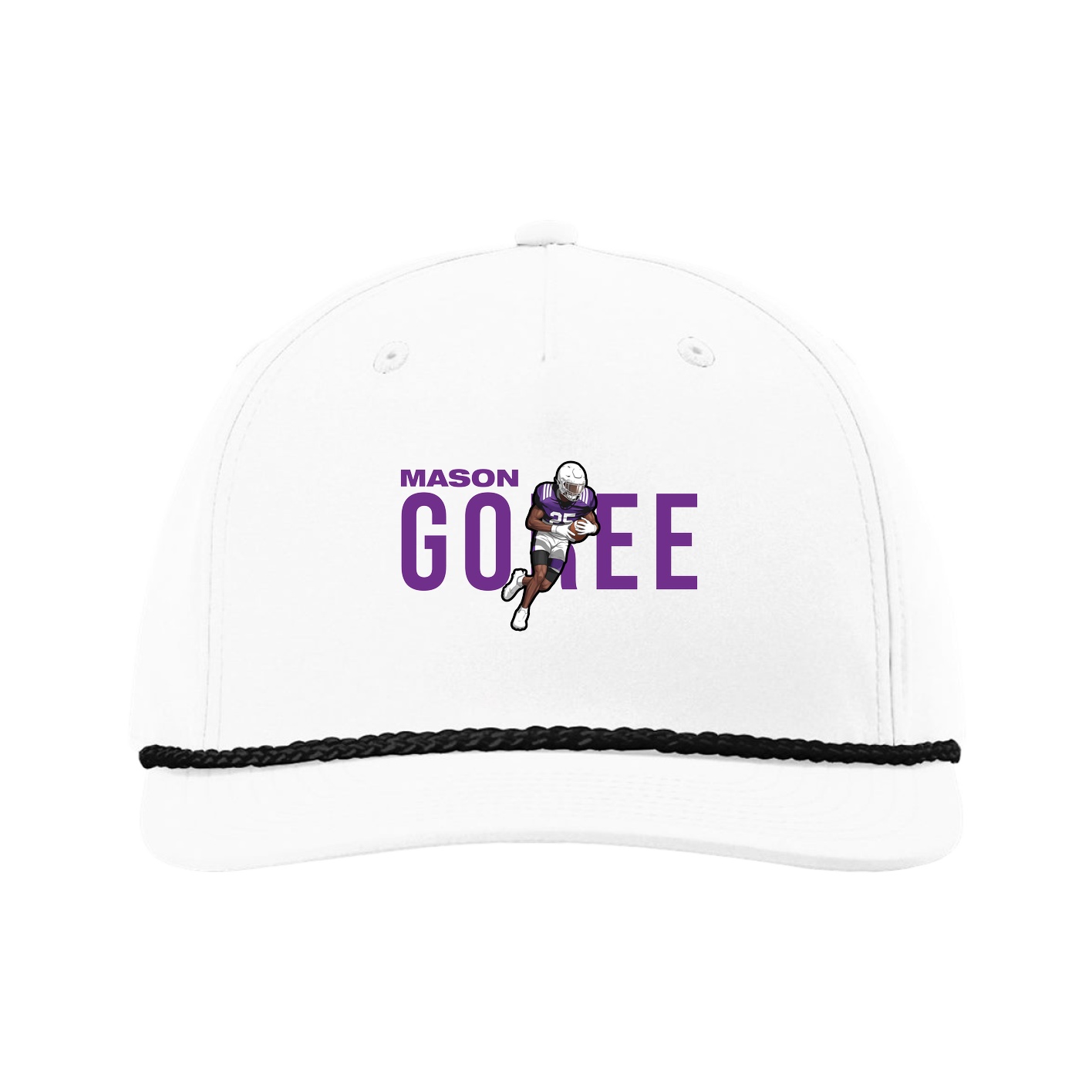 Five-Panel Classic Rope Cap — Player Name in White