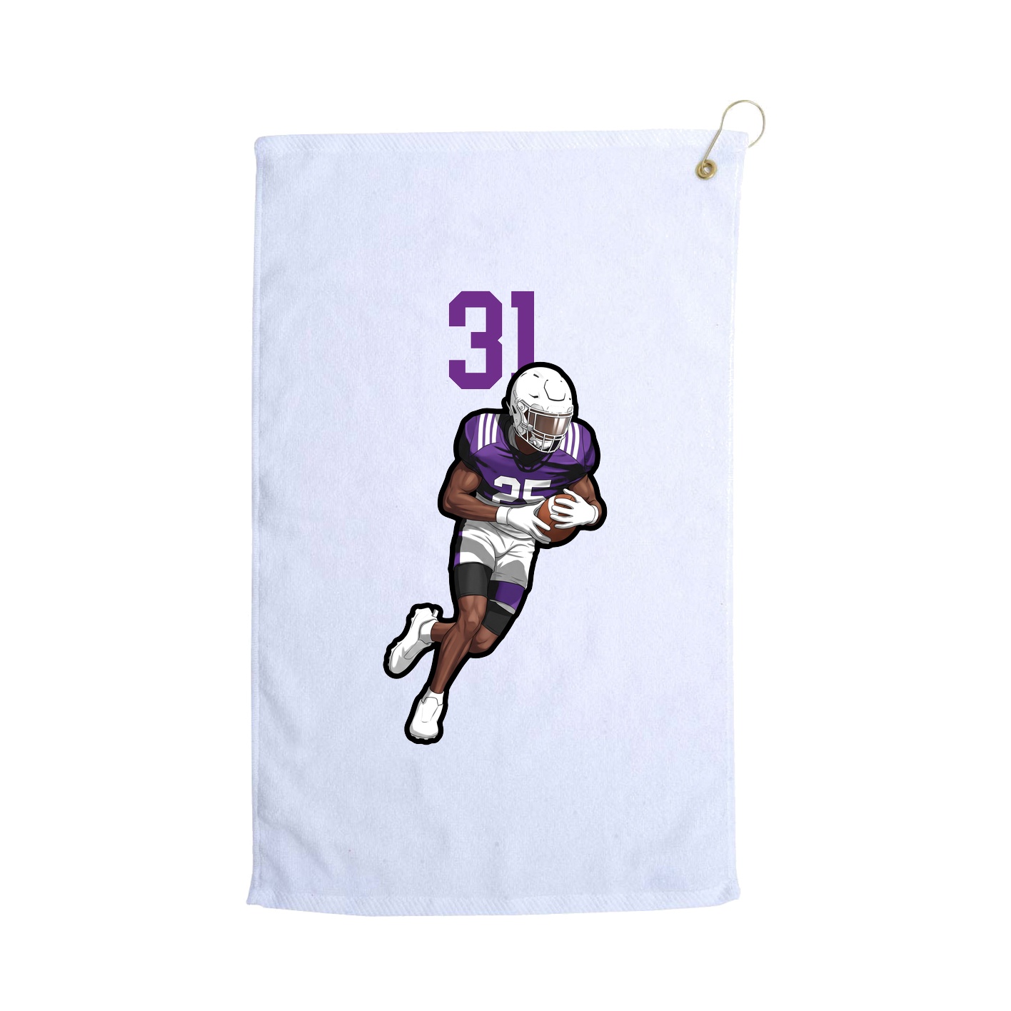 Golf Towel — Number Top in White
