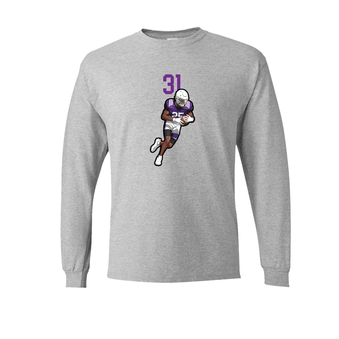 Long Sleeve Tee — Number Top in Grey