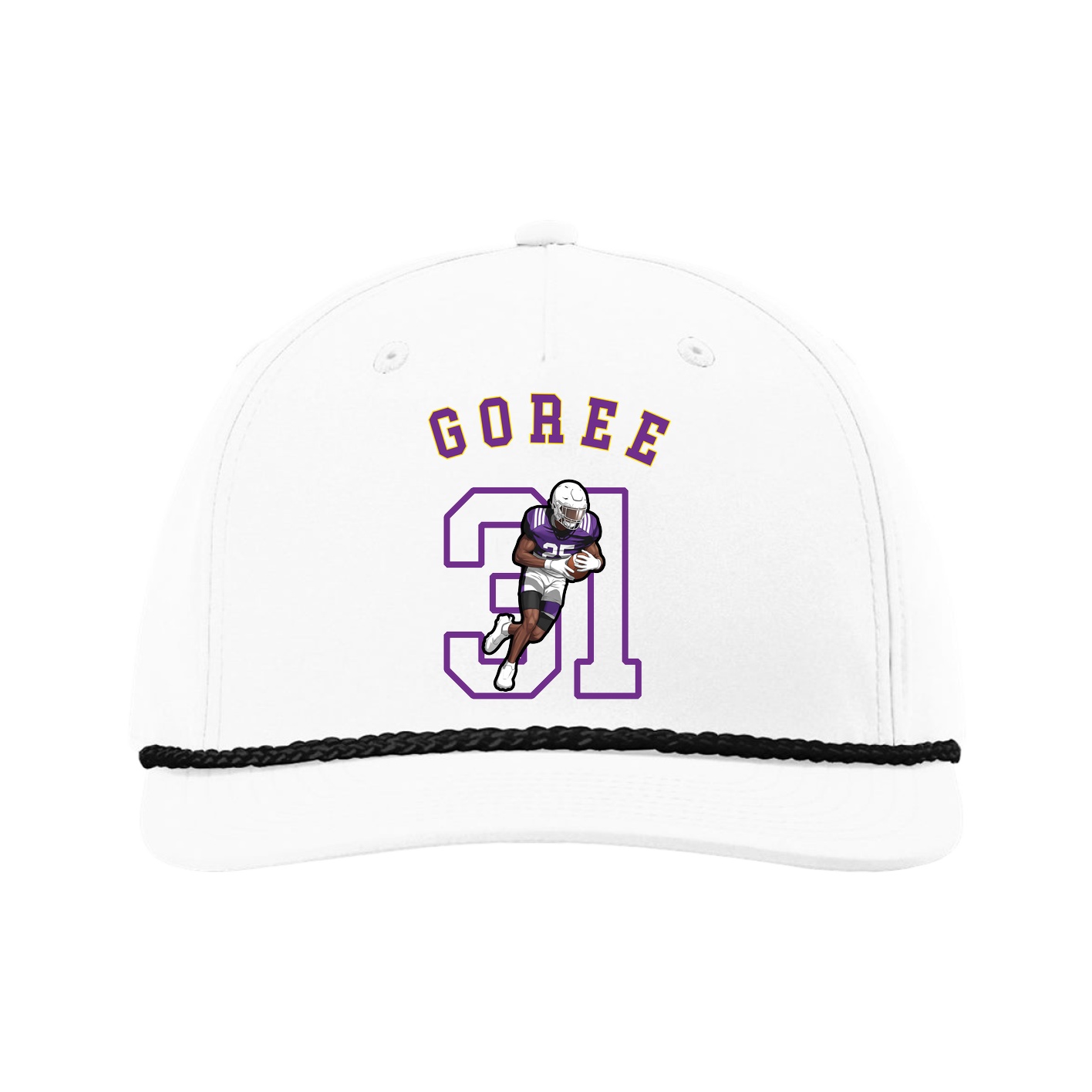 Five-Panel Classic Rope Cap — Shirsey Arch in White