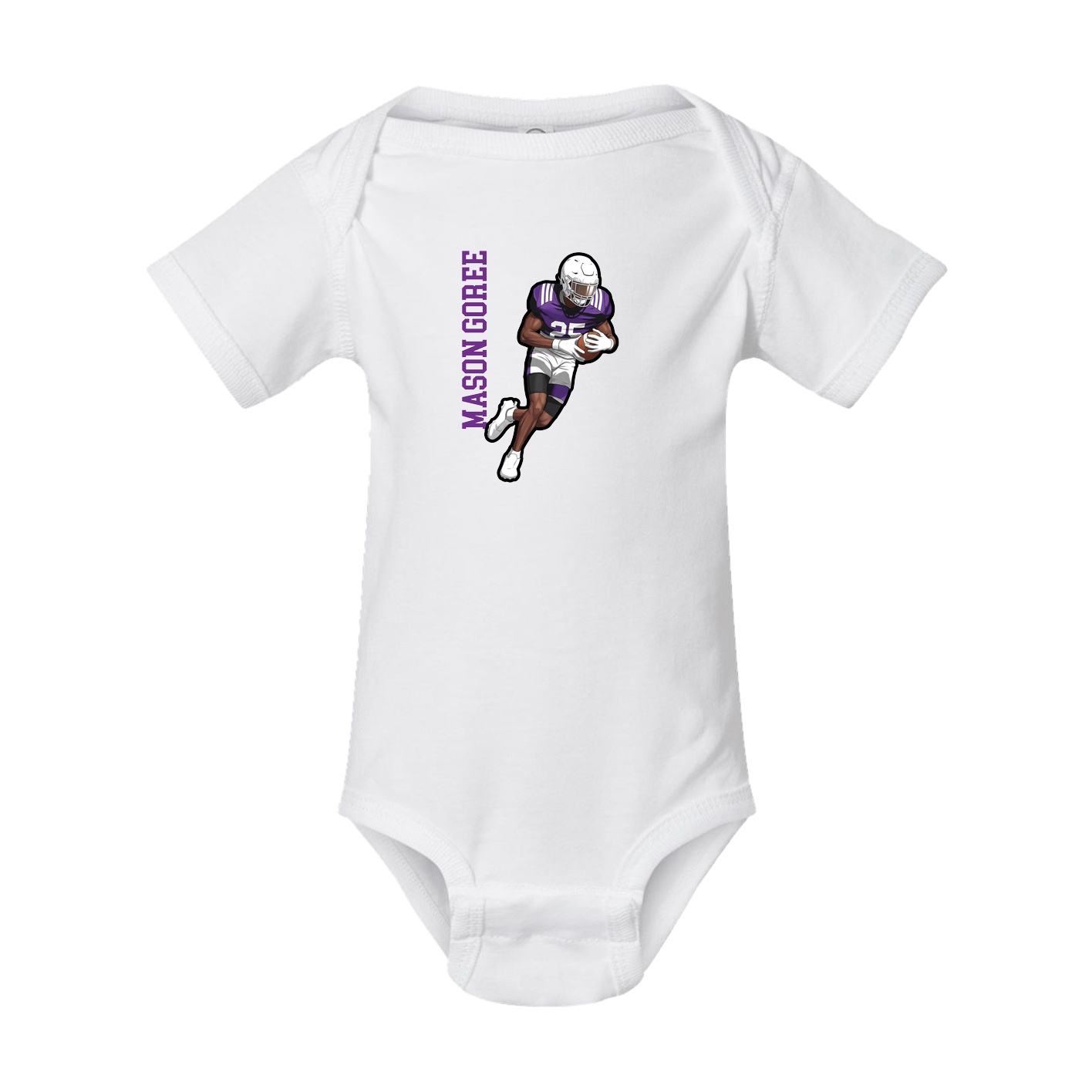Baby Onesie — Name Vertical in White