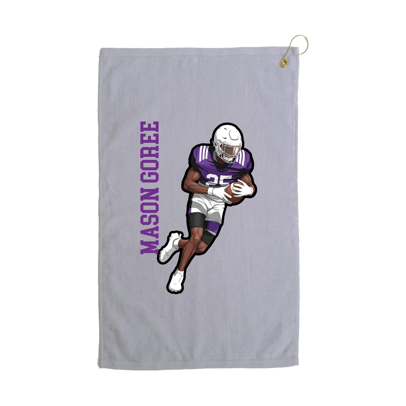 Golf Towel — Name Vertical in Grey