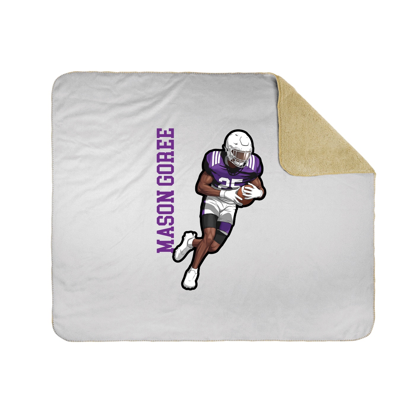 Throw Blanket — Name Vertical in White