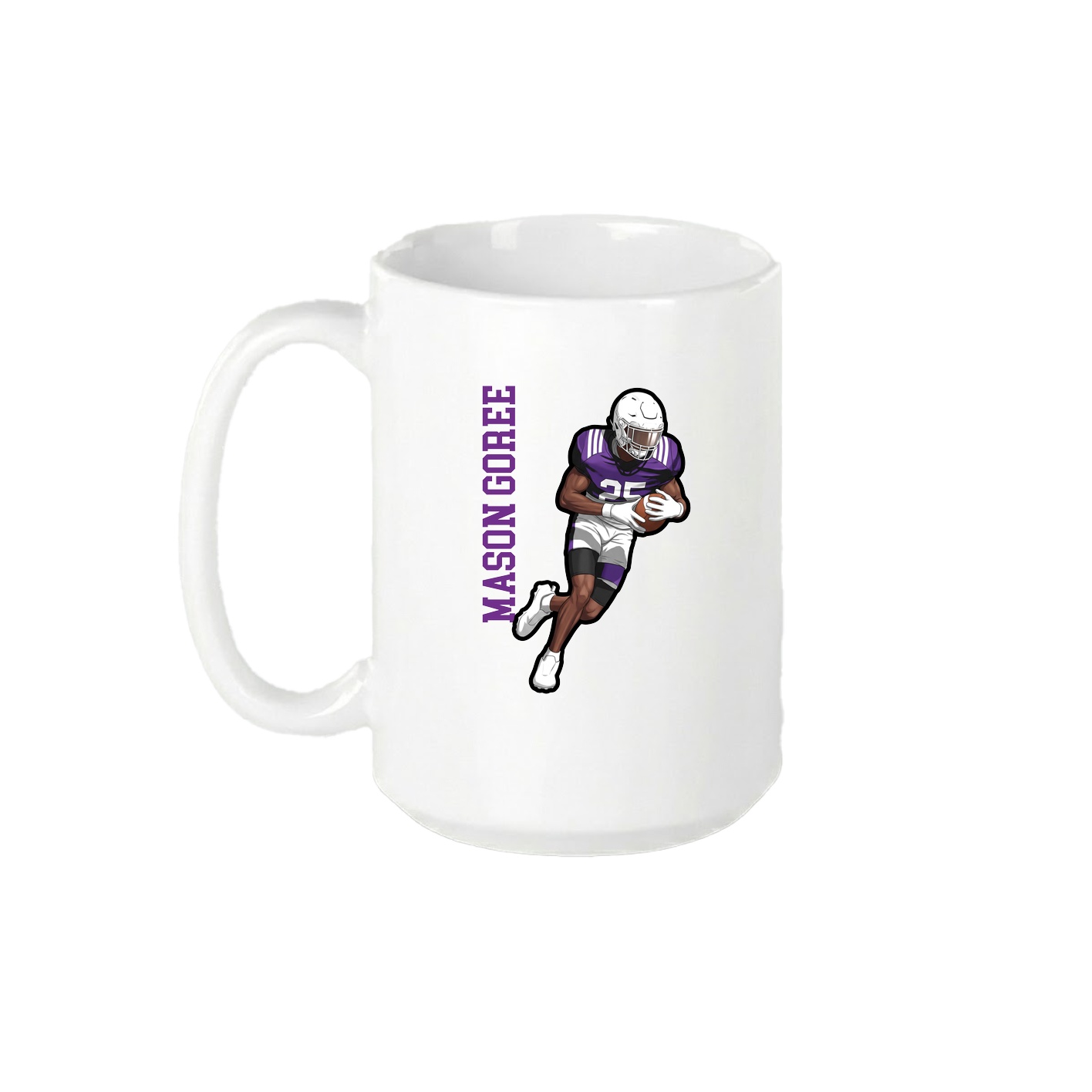 15oz Coffee Mug — Name Vertical in White