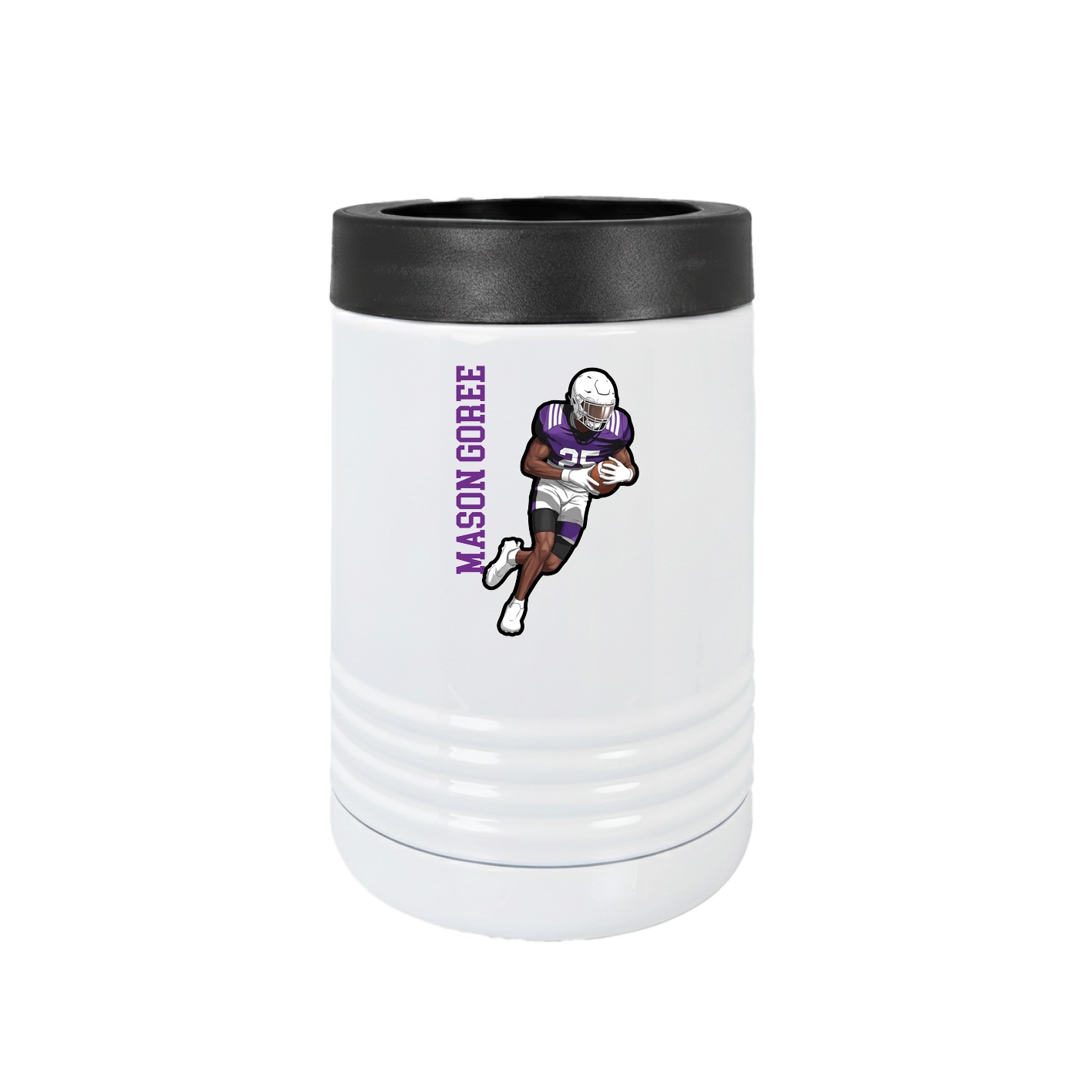 Beverage Holder — Name Vertical in White