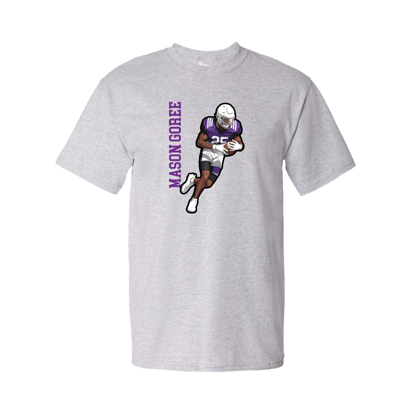 Youth Tee — Name Vertical in Grey